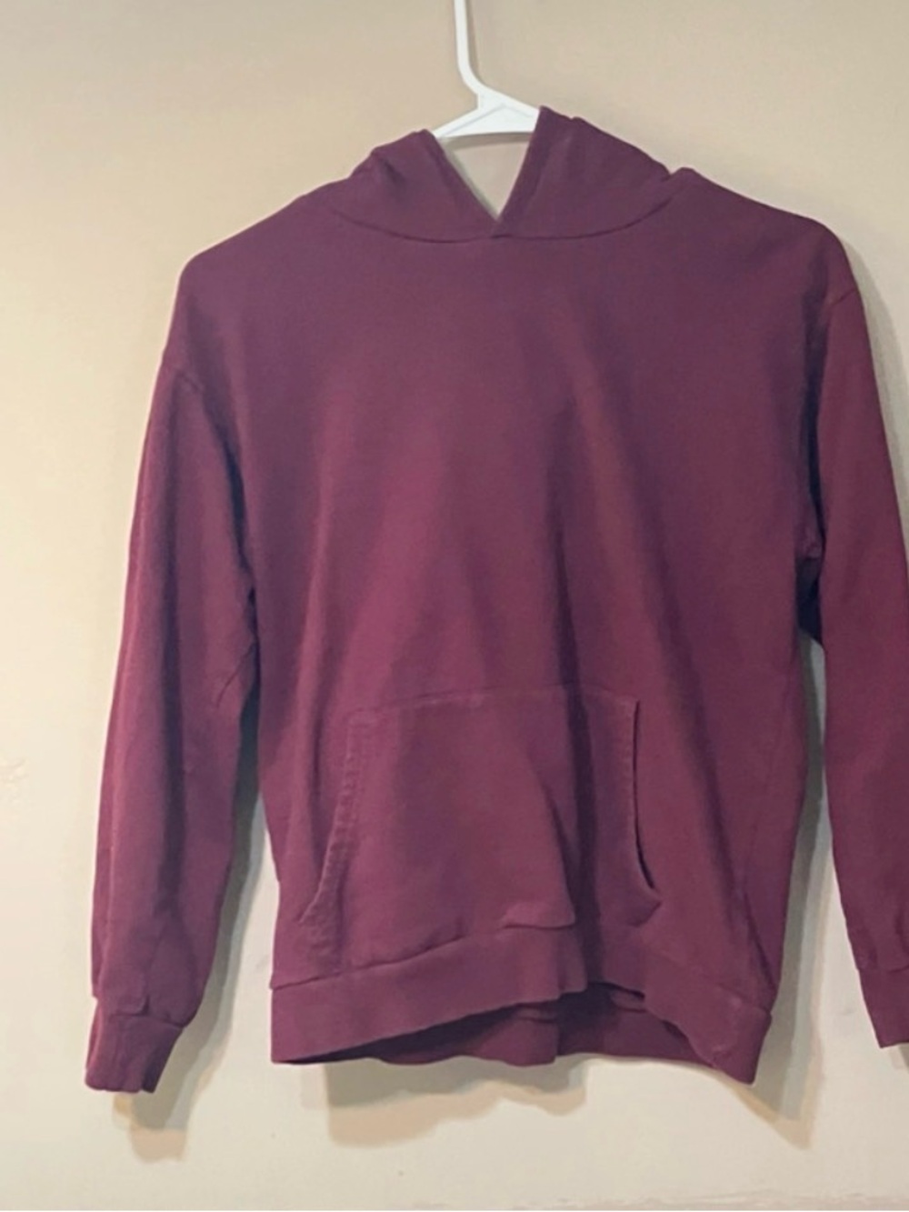 Essentials Burgundy Hooded Pullover Sweatshirt